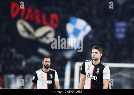 Mailand, Italien. 07 Dez, 2019. Mathijas De Ligt reagiert am Ende der Italienischen Meisterschaft in der Serie A Fußballspiel zwischen SS Lazio Rom und Juventus am 7. Dezember 2019 im Stadio Olimpico in Rom, Italien - Foto Federico Proietti/ESPA-Bilder Credit: Cal Sport Media/Alamy leben Nachrichten Stockfoto