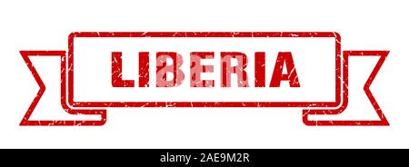 Liberia Ribbon. Red Liberia grunge Band anmelden Stock Vektor