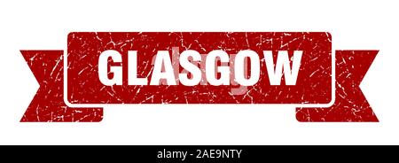 Glasgow Ribbon. Rot Glasgow grunge Band anmelden Stock Vektor