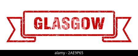 Glasgow Ribbon. Rot Glasgow grunge Band anmelden Stock Vektor