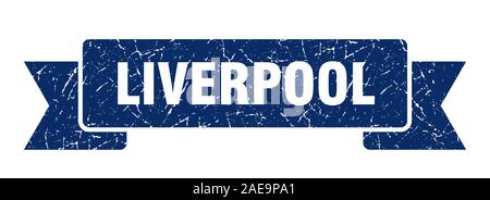 Liverpool Ribbon. Blau Liverpool grunge Band anmelden Stock Vektor