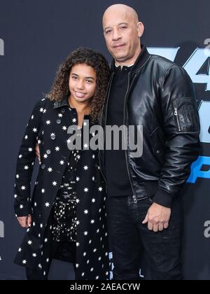 Universal City, USA. 07 Dez, 2019. UNIVERSAL CITY, LOS ANGELES, Kalifornien, USA - Dezember 07: Similce Diesel- und Vater/Schauspieler Vin Diesel am Los Angeles Premiere von Netflix' schnell und wütend: Spy Racers" an der Universal Kino AMC am CityWalk Hollywood am Dezember 7, 2019 in Universal City, Los Angeles, Kalifornien, USA. (Foto von Xavier Collin/Image Press Agency) Quelle: Bild Presse Agentur/Alamy leben Nachrichten Stockfoto