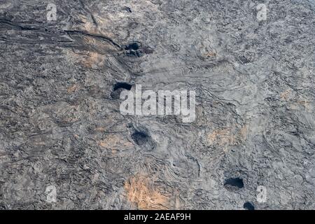 Gekühlte Oberfläche eines alten Lavaflusses auf Big Island, Hawaii, USA Stockfoto