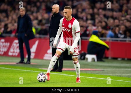 AMSTERDAM, 06-12-2019, JohanCruyff Arena, niederländischen Eredivisie Fußball Saison 2019 / 2020. Noa Lang während des Spiels Ajax - Willem II Stockfoto