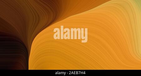 Moderne Wellen hintergrund abbildung mit goldenen Stange, sehr dunkles Rot und Chocolate Farbe. Stockfoto