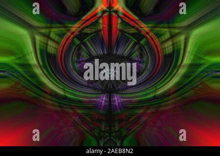 Abstrakte Abbildung, schöne Schillern von Linien und Kurven, symmetrische Komposition Stockfoto