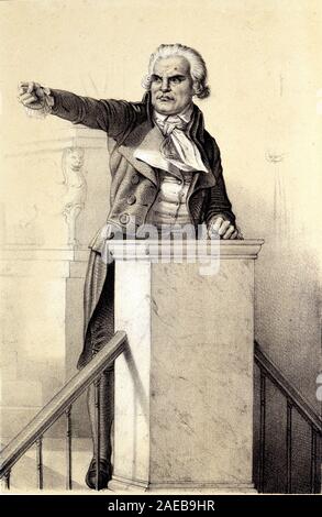 Portrait de Georges Jacques Danton (1759-1794), Homme politique Francais. - In der "Galerie Historique de la Revolution francaise' de Albert Maurin, 1843 Stockfoto