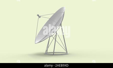 3D-Rendering eines Satelliten in einem Studio Hintergrund isoliert Stockfoto