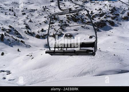 Ski Sessellift in Grandvalira, Andorra Stockfoto