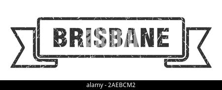 Brisbane Ribbon. Schwarz Brisbane grunge Band anmelden Stock Vektor