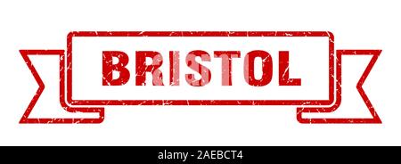 Bristol Ribbon. Rot Bristol grunge Band anmelden Stock Vektor