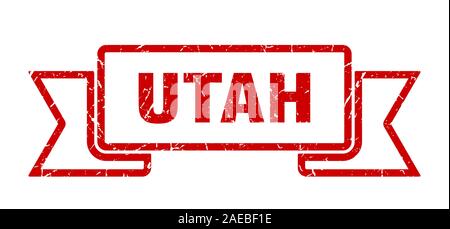 Utah Ribbon. Red Utah grunge Band anmelden Stock Vektor