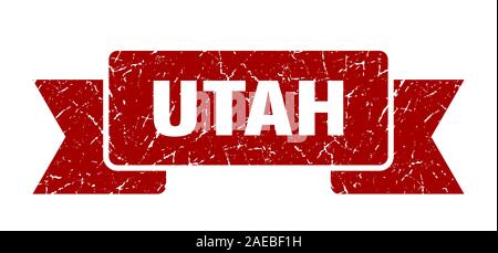 Utah Ribbon. Red Utah grunge Band anmelden Stock Vektor