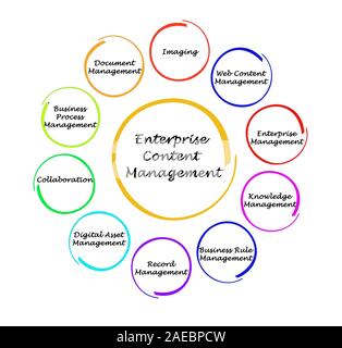 Komponenten von Enterprise Content Management Stockfoto