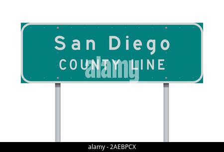 Vector Illustration der San Diego County Line Road Sign Stock Vektor