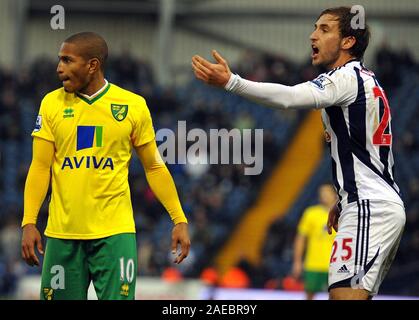 28. Januar 2012. Fußball - FA Cup Fußball - West Bromwich Albion Vs Norwich City. Norwich City Torschütze Simeon Jackson von Norwich City. Fotograf: Paul Roberts/OneUpTop/Alamy. Stockfoto