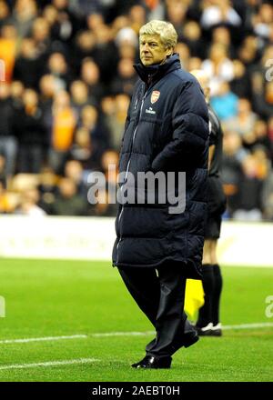 11. April 2012. Fußball - Premiership Fußball - Wolverhampton Wanderers gegen Arsenal. Arsenal Manager Arsen Wenger. Fotograf: Paul Roberts/Oneuptop/Alamy. Stockfoto