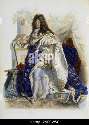 Portrait de Louis XIV (1638-1715) - in "Le Plutarque Francais', par Mennechet, 1844-47 Stockfoto