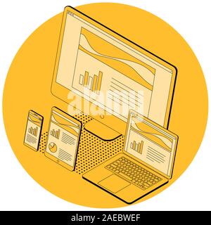 Vektor Konzept für reaktionsschnelles web design Stock Vektor