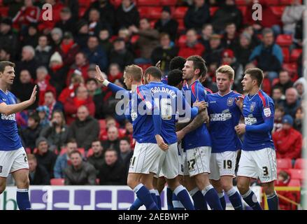 26. Januar 2013 - nPower Meisterschaft Fußball - Bristol City Vs. Ipswich Town - Daryl Murphy feiert nach dem Scoring für Ipswich Town (0-1) - Foto: Paul Roberts/Oneuptop/Alamy. Stockfoto