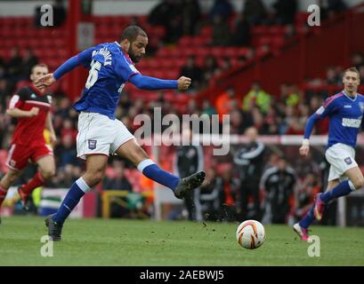 26. Januar 2013 - nPower Meisterschaft Fußball - Bristol City Vs. Ipswich Town - Ipswich Town David McGoldrick schießt gerade breit - Foto: Paul Roberts/Oneuptop/Alamy. Stockfoto