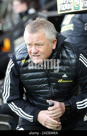 Norwich, UK. 08 Dez, 2019. Sheffield United managerÊChris Wilder während der Premier League Match zwischen Norwich City und Sheffield United an der Carrow Road am 8. Dezember 2019 in Norwich, England. (Foto von Mick Kearns/phcimages.com) Credit: PHC Images/Alamy leben Nachrichten Stockfoto