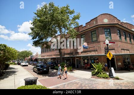Historische Anlage Straße mit alten Backsteinbauten in Winter Garden florida usa Stockfoto