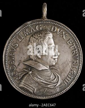 Cosimo II de' Medici, 1590-1621, 4., Großherzog von Toskana 1609 [Vorderseite]; 1618 Datum Gaspare Mola, Cosimo II de' Medici, 1590-1621, 4., Großherzog von Toskana 1609 (Vorderseite), 1618 Stockfoto