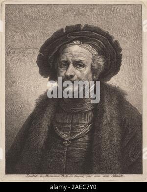 Selbstbildnis Rembrandts; 1771 Datum Georg Friedrich Schmidt, nach Rembrandt van Rijn, Selbstbildnis Rembrandts, 1771 Stockfoto