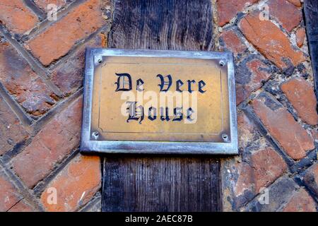 De Vere Haus in Lavenham, Suffolk, die in den Harry Potter Filmen war als das Haus, in dem Harry's Mutter von Lord Voldemort getötet wurde. Stockfoto