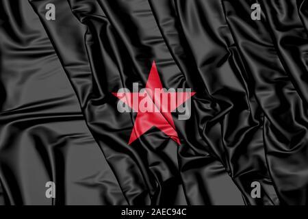 3D Flagge der EZLN. 3D Illustration. Stockfoto