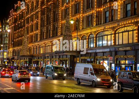 London, Luxus Kaufhaus Harrods, Weihnachten, Dekoration, Brompton Road, Knightsbridge, Vereinigtes Königreich Stockfoto