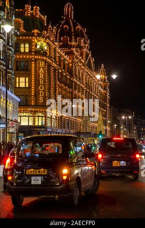 London, Luxus Kaufhaus Harrods, Weihnachten, Dekoration, Brompton Road, Knightsbridge, Vereinigtes Königreich Stockfoto