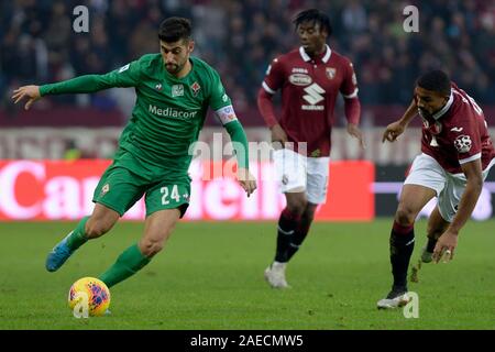 Turin, Italien. 08 Dez, 2019. 8. Dezember 2019; Grande Torino Olympischen Stadion, Turin, Piemont, Italien; Serie A Fußball, Torino gegen Fiorentina; Marco Benassi von Fiorentina auf der Kugel - Redaktionelle Verwendung Credit: Aktion Plus Sport Bilder/Alamy leben Nachrichten Stockfoto