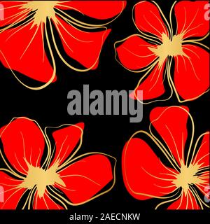 Abstrakte Mohnblumen nahtlose für Papier Design. Vektor Design Illustration. Nahtlose Muster. Roter Mohn Blumen Aquarell. Kunst Vektor Stock Vektor