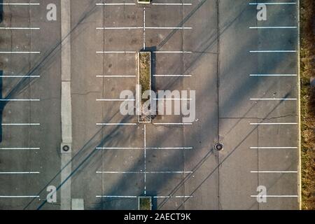 Leeren Parkplatz Antenne Stockfoto