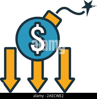 Schuldenkrise Symbol. Einfaches Element vom Risikomanagement icons Collection. Kreative Schuldenkrise Symbol ui, ux, Anwendungen, Software und Infografiken Stock Vektor