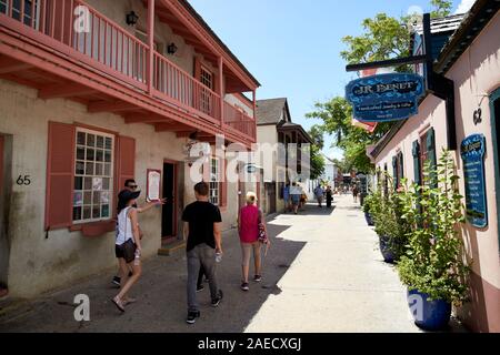St George Street in der alten spanischen historischen Bereich St Augustine florida usa Stockfoto