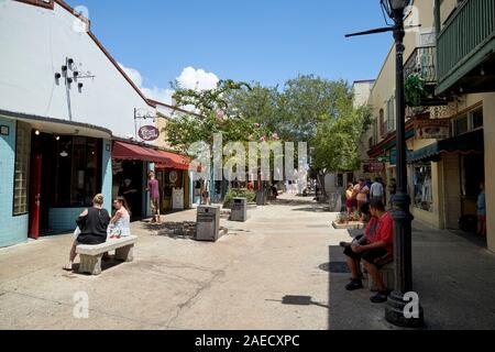 Shopping Ende von St. George Street in der alten spanischen historischen Bereich St Augustine florida usa Stockfoto