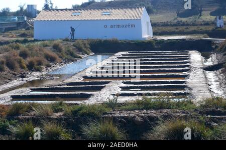 Handwerkliche Salinen in Castro Marim, Algarve (Portugal) Stockfoto