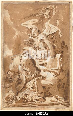 Giovanni Battista Tiepolo, der Hl. Hieronymus in der Wüste hören zu den Engeln, c 1732 Hieronymus in der Wüste hören zu den Engeln; c. 1732 Stockfoto