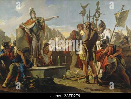 Giovanni Battista Tiepolo, Königin Zenobia Ihr Soldaten Adressierung, 1725-1730 Königin Zenobia Ihr Soldaten Adressierung; 1725/1730 Stockfoto