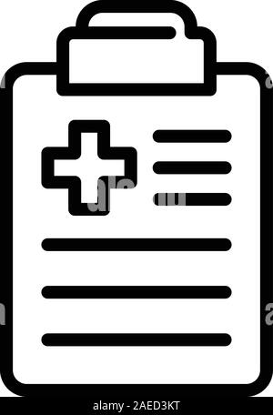 Patient medical card Symbol, outline Style Stock Vektor