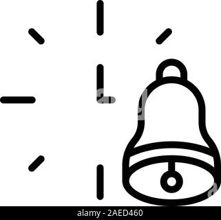 Bell Ring Lektion Symbol Start Übersicht Stil Stock Vektor