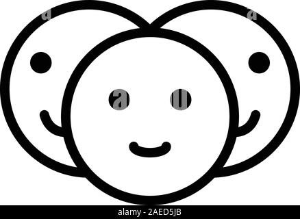 Freunde emoji Symbol, outline Style Stock Vektor