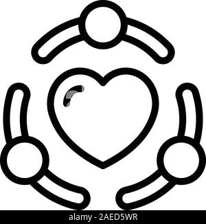 Wahre Freundschaft Symbol, outline Style Stock Vektor
