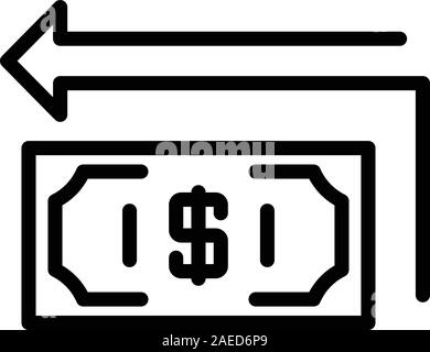 Geld trasnfer Symbol, outline Style Stock Vektor