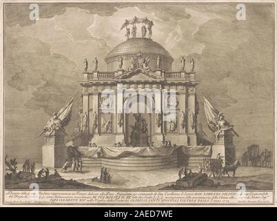 Giuseppe Vasi, nachdem Giuseppe Palazzi, nach Paolo Posi, das Prima Macchina für die Chinea 1773 - Der Tempel des Friedens, der 1773 die Prima Macchina für die Chinea von 1773: Der Tempel des Friedens; 1773 Datum Stockfoto