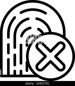 Fingerprint abgelehnt, Symbol, outline Style Stock Vektor