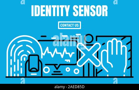 Identität sensor Banner, outline Style Stock Vektor
